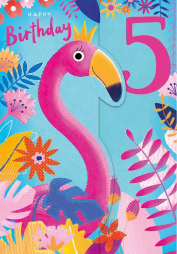 Picture of HAPPY 5TH BIRTHDAY FLAMINGO